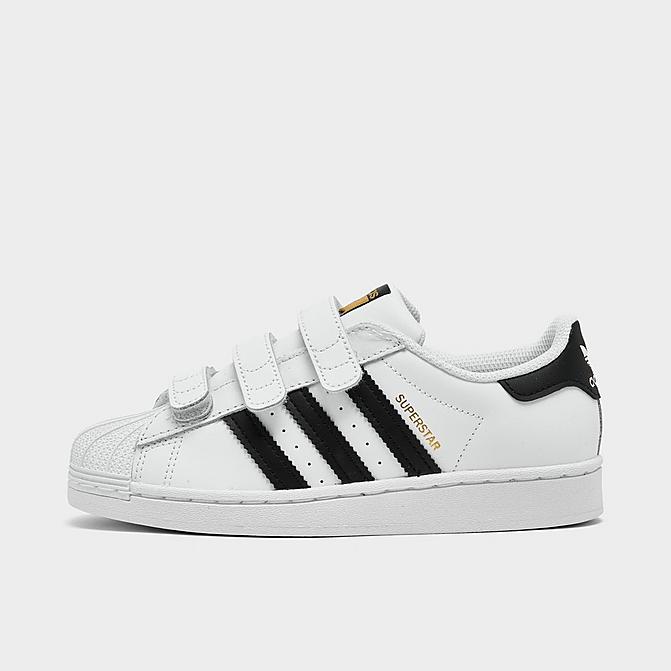 Right view of Boys' Little Kids' adidas Originals Superstar Hook-and-Loop Casual Shoes in White/Black Click to zoom