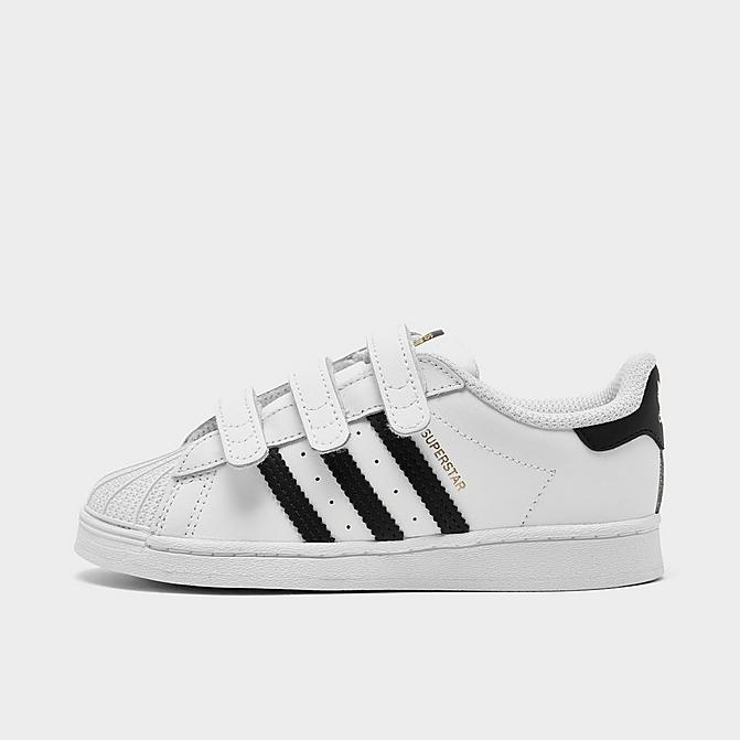 Right view of Boys' Toddler adidas Originals Superstar Hook-and-Loop Casual Shoes in Cloud White/Core Black Click to zoom