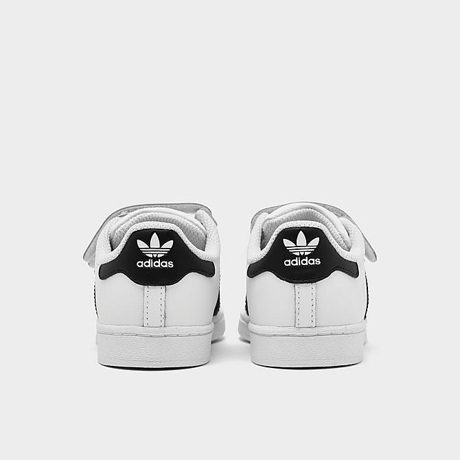 Left view of Boys' Toddler adidas Originals Superstar Hook-and-Loop Casual Shoes in Cloud White/Core Black Click to zoom