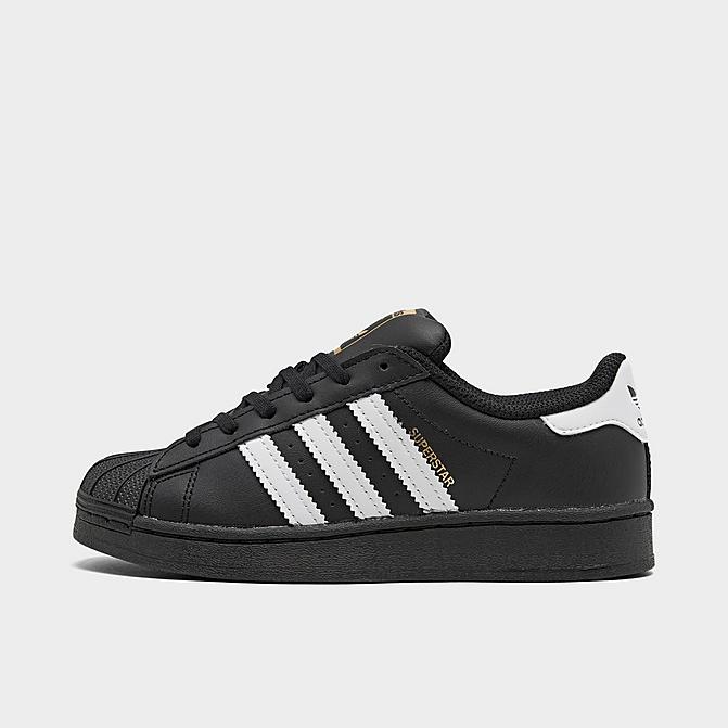 Right view of Little Kids' adidas Originals Superstar Casual Shoes in Black/White/Black Click to zoom