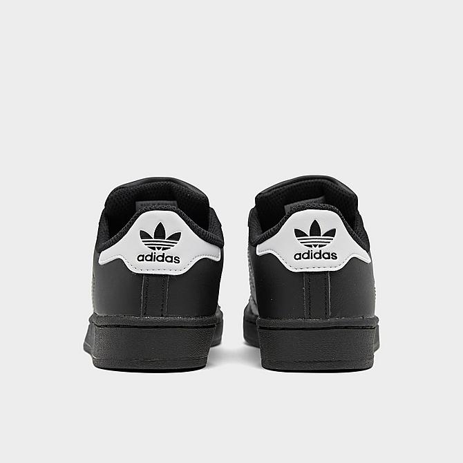 Left view of Little Kids' adidas Originals Superstar Casual Shoes in Black/White/Black Click to zoom