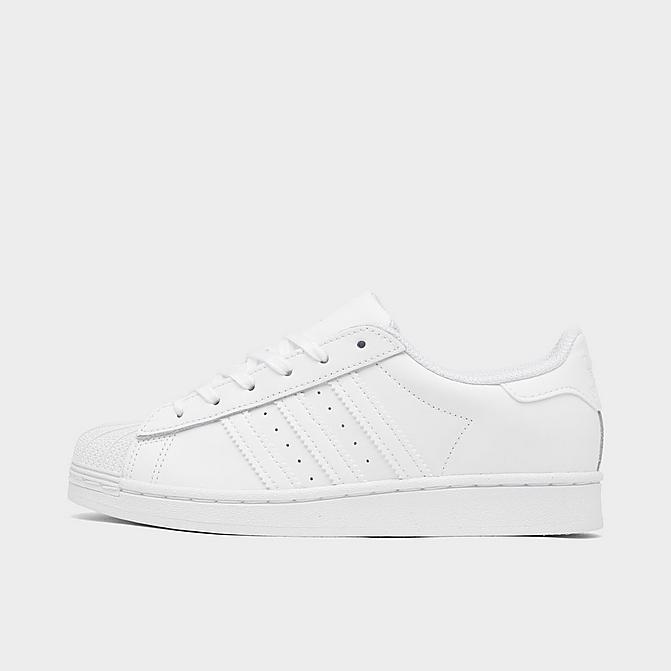 Right view of Little Kids' adidas Originals Superstar Casual Shoes in White/White/White Click to zoom