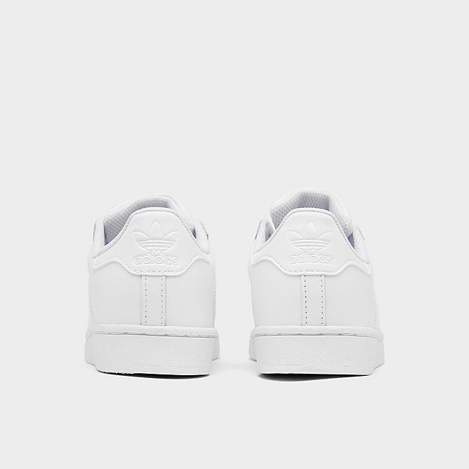 Left view of Little Kids' adidas Originals Superstar Casual Shoes in White/White/White Click to zoom