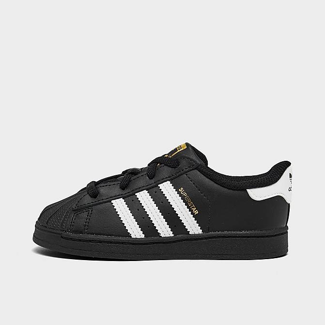 Right view of Kids' Toddler adidas Originals Superstar Casual Shoes in Core Black/Footwear White Click to zoom
