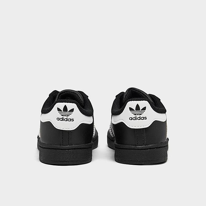 Left view of Kids' Toddler adidas Originals Superstar Casual Shoes in Core Black/Footwear White Click to zoom