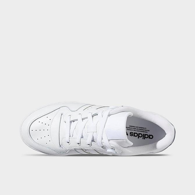 Left view of Men's adidas Originals Rivalry Low Casual Shoes in Cloud White/Cloud White/Core Black Click to zoom