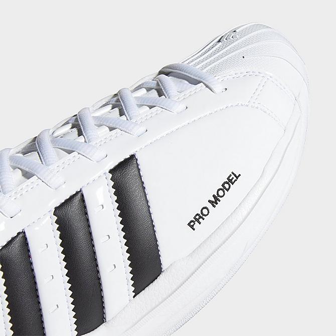 Left view of Men's adidas Pro Model 2G Basketball Shoes in White/Black/White Click to zoom