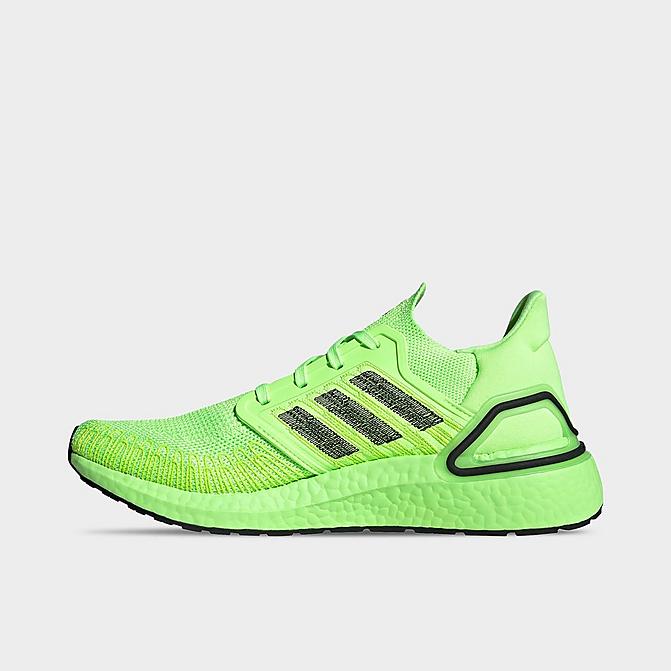 Right view of Men's adidas UltraBOOST 20 Running Shoes in Signal Green/Black/Signal Green Click to zoom