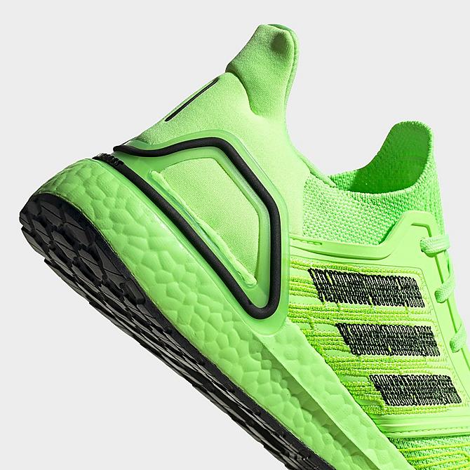 Front view of Men's adidas UltraBOOST 20 Running Shoes in Signal Green/Black/Signal Green Click to zoom