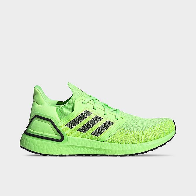 Left view of Men's adidas UltraBOOST 20 Running Shoes in Signal Green/Black/Signal Green Click to zoom