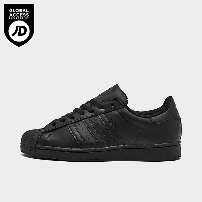 Right view of Men's adidas Originals Superstar Casual Shoes in Core Black Click to zoom