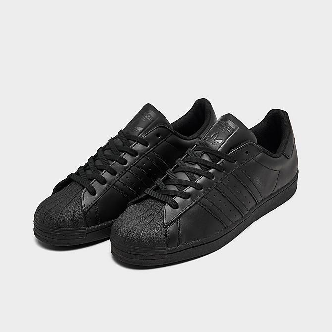 Three Quarter view of Men's adidas Originals Superstar Casual Shoes in Core Black Click to zoom