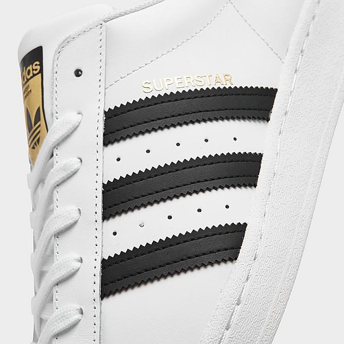 Front view of Men's adidas Originals Superstar Casual Shoes in Cloud White/Core Black/Cloud White Click to zoom