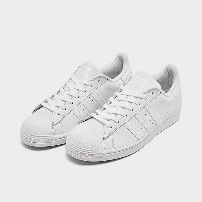 Three Quarter view of Men's adidas Originals Superstar Casual Shoes in Cloud White Click to zoom