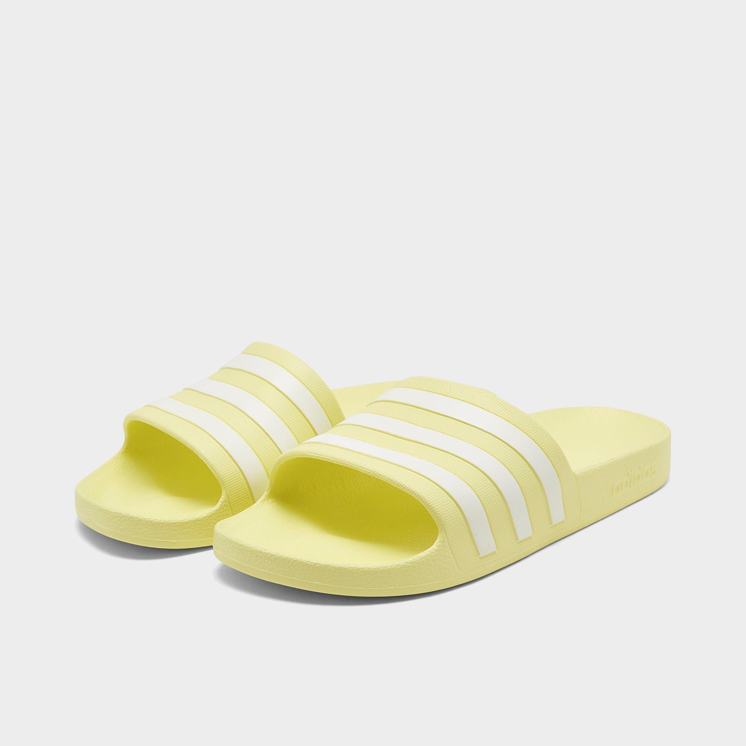 yellow adidas sliders