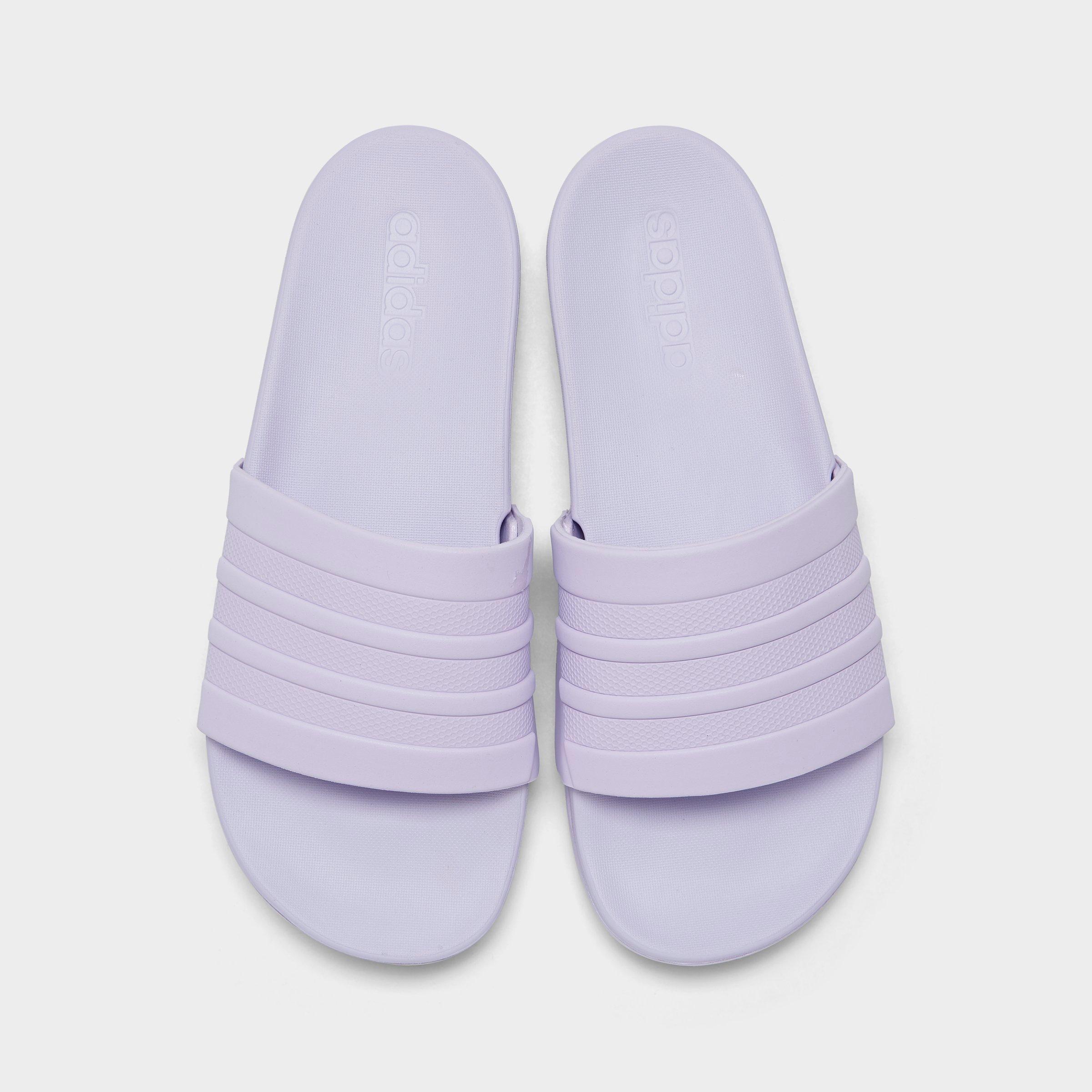 lavender adidas slides