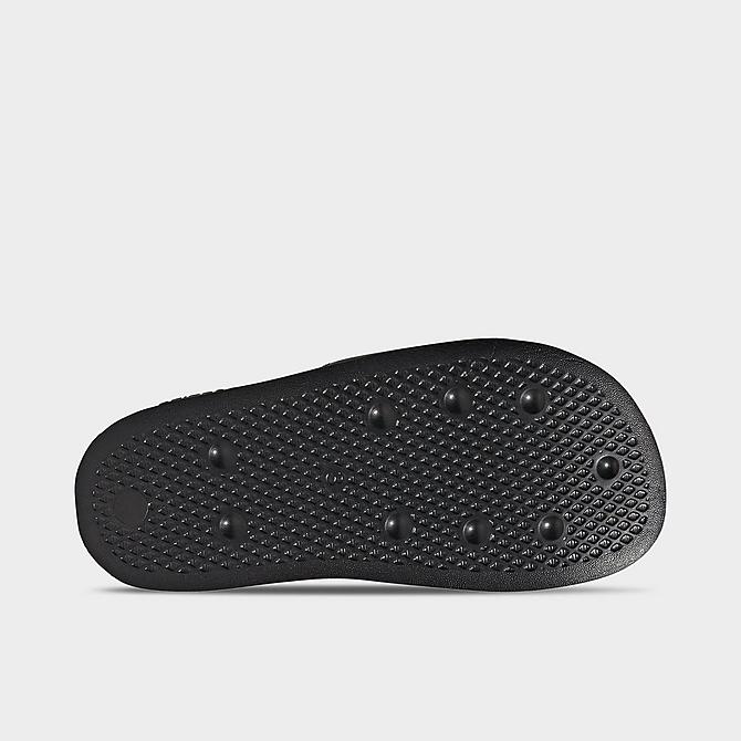 Bottom view of Big Kids' adidas Originals Adilette Lite Slide Sandals in Core Black/Cloud White Click to zoom