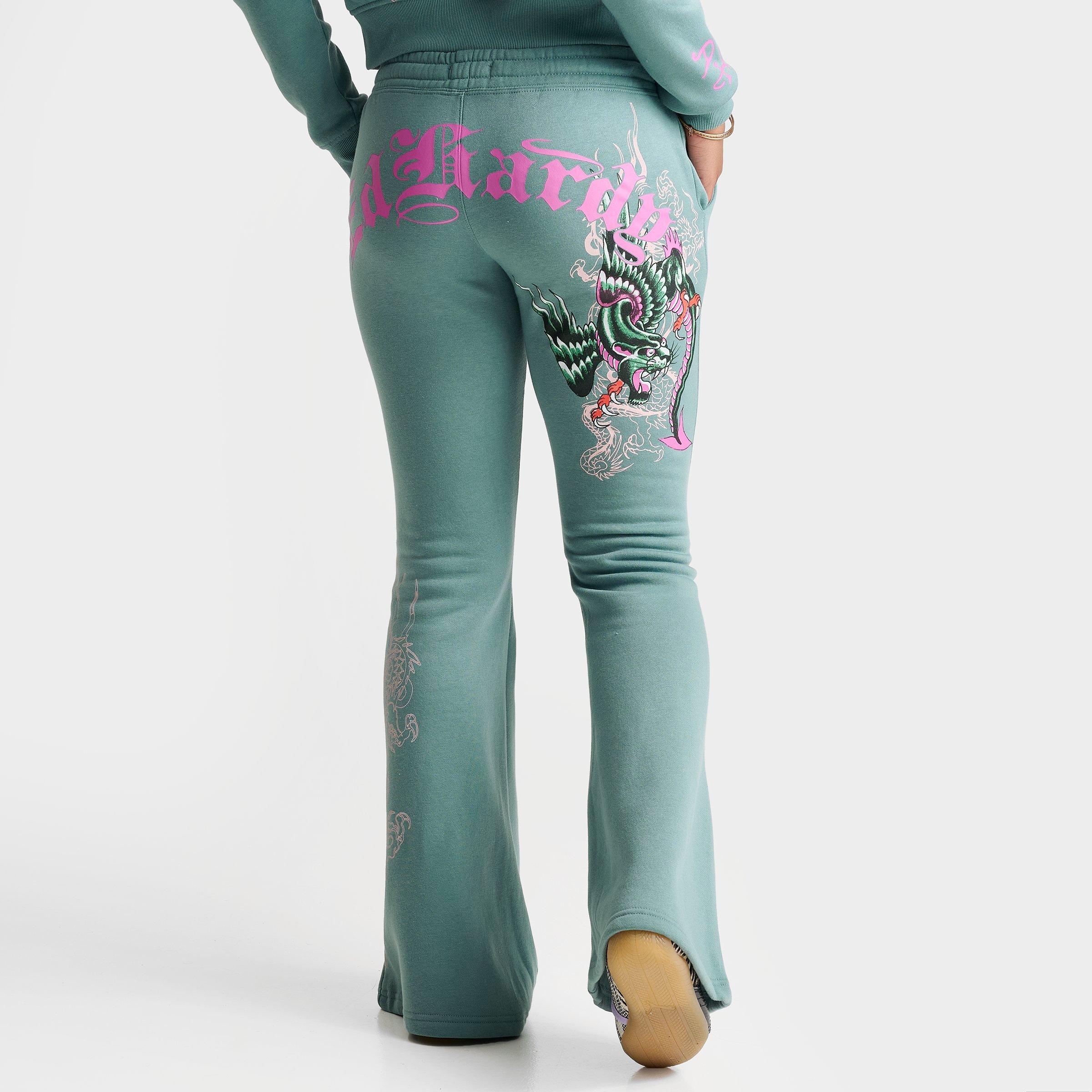 Women's Ed Hardy Wings Bootcut Fleece Pants | Finish Line