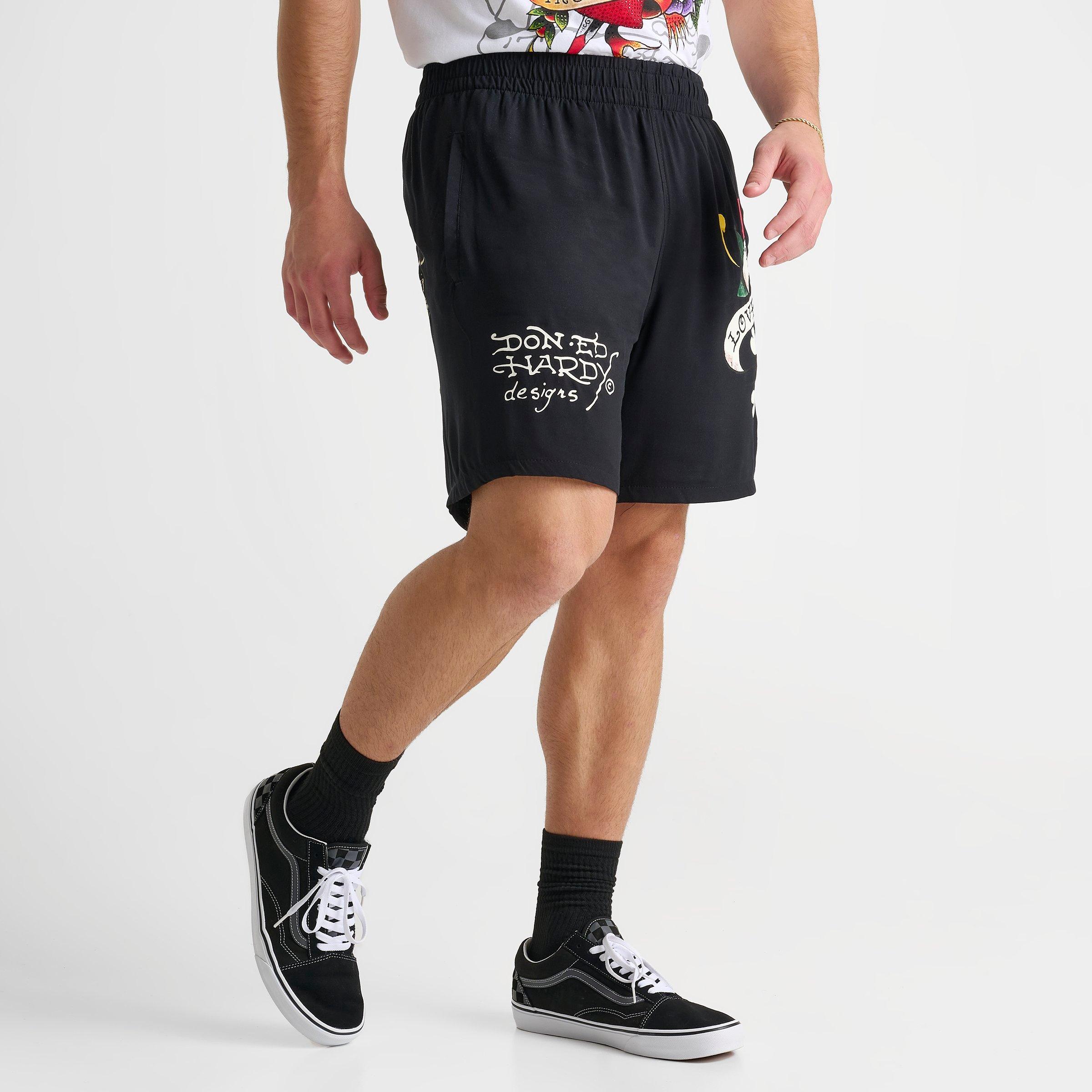 Men's Ed Hardy Love Kills Slowly Graphic Print Shorts