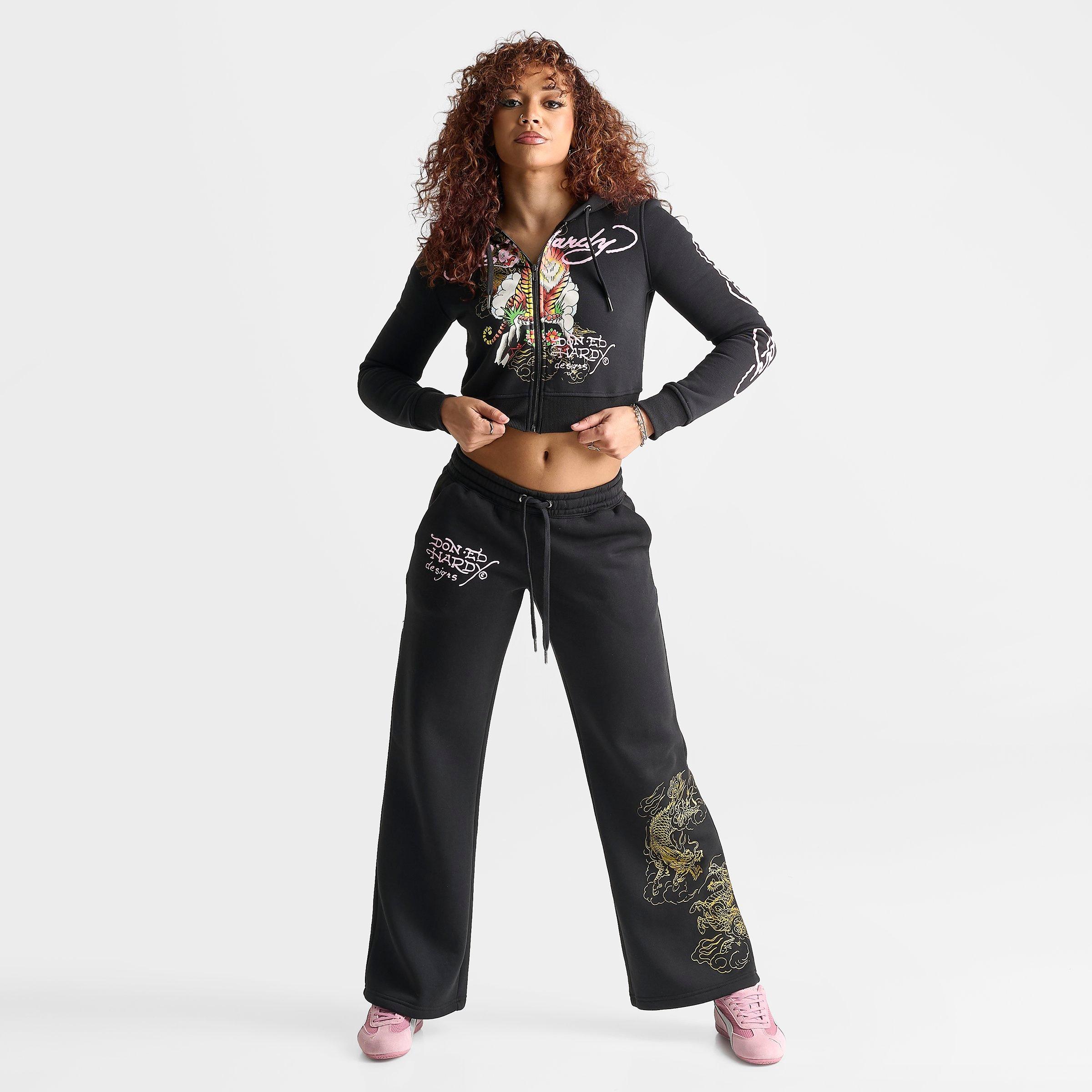 Ed Hardy Women's Ed Hardy Mountain Tiger Fleece Full-Zip Hoodie