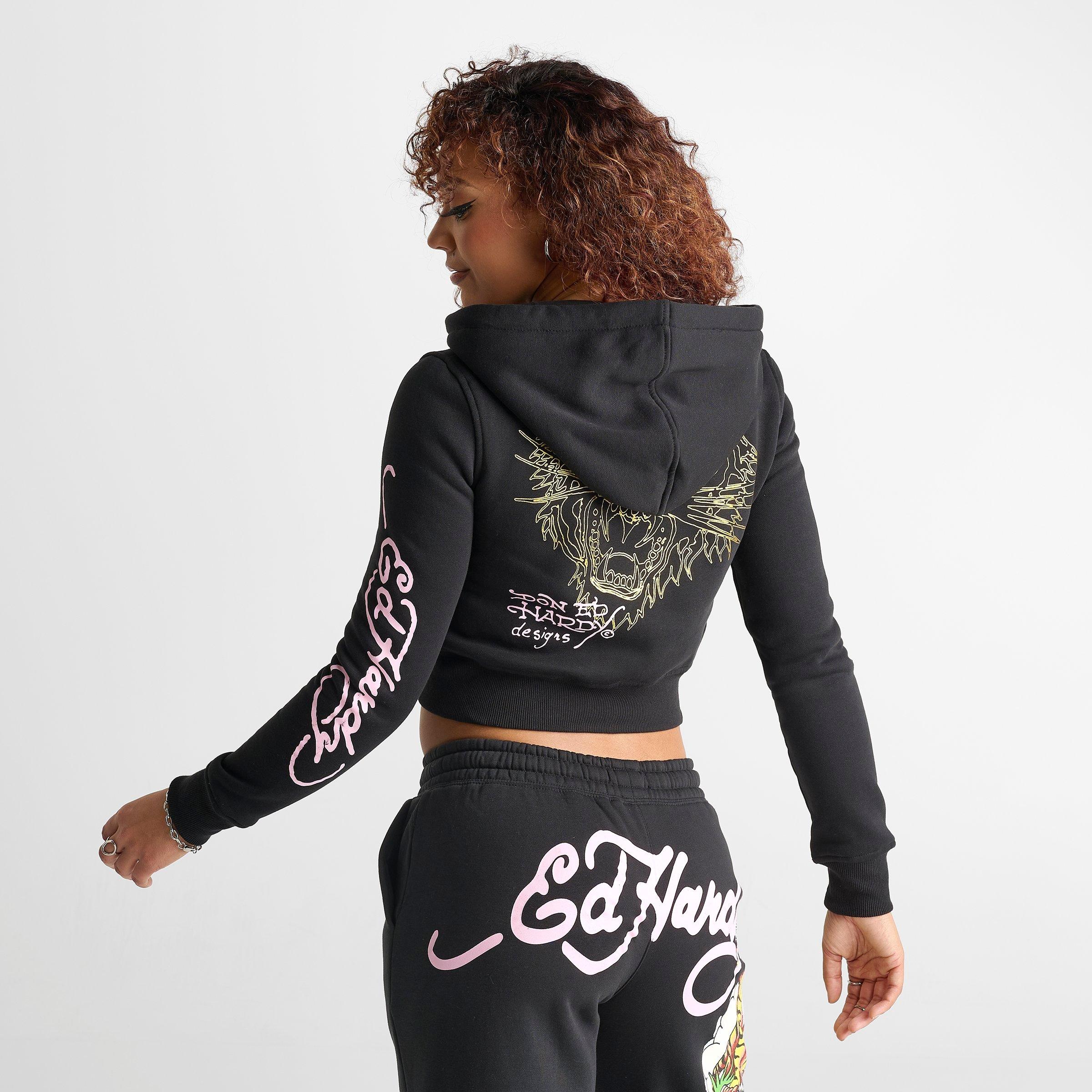 Ed Hardy Women's Ed Hardy Mountain Tiger Fleece Full-Zip Hoodie