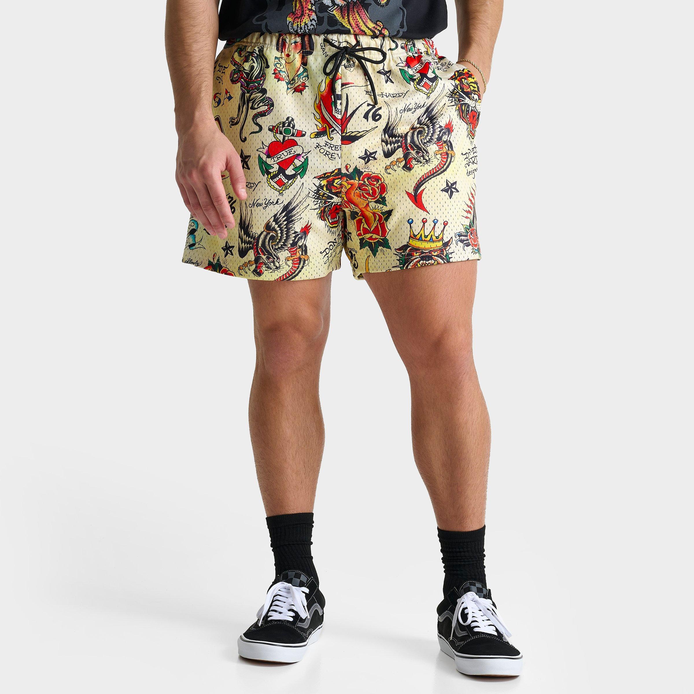 Men's Ed Hardy Flashboard Graphic Mesh Shorts