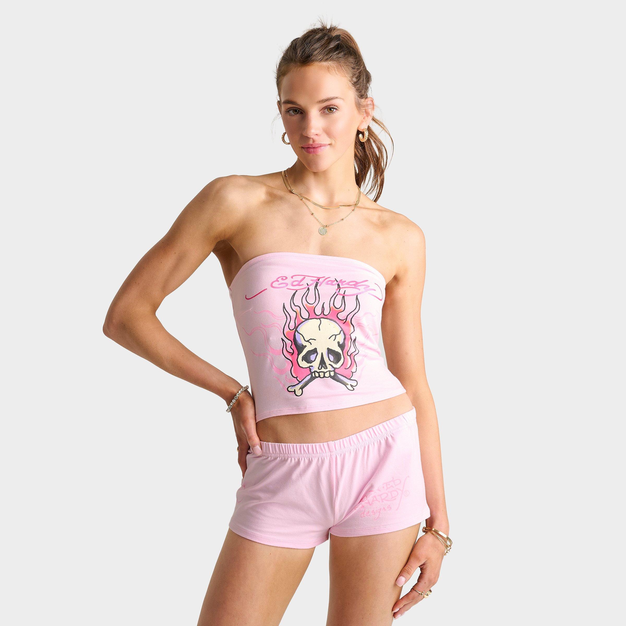 Women's Ed Hardy Flaming Skull Tube Top | Finish Line