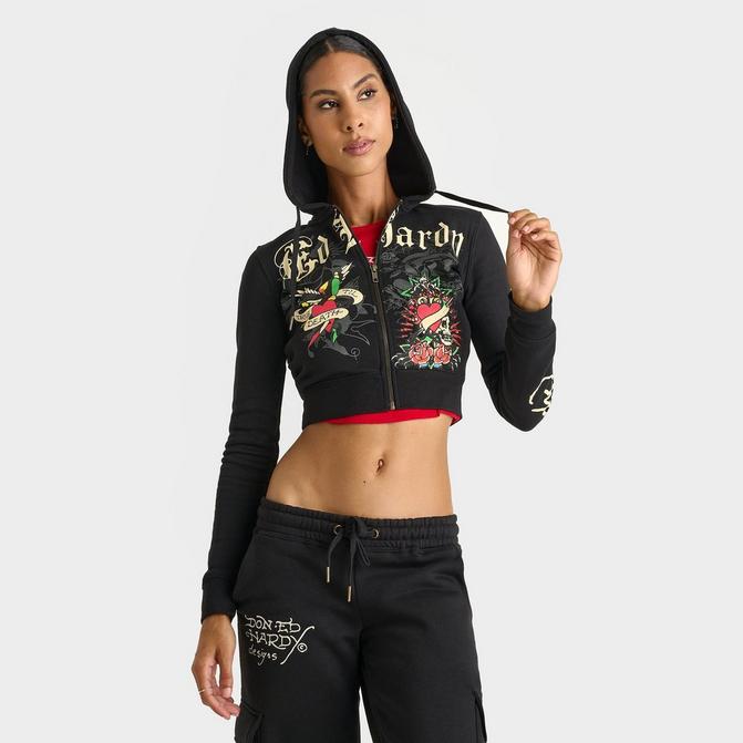 Women Ed Hardy Full Zip Up factory Jacket