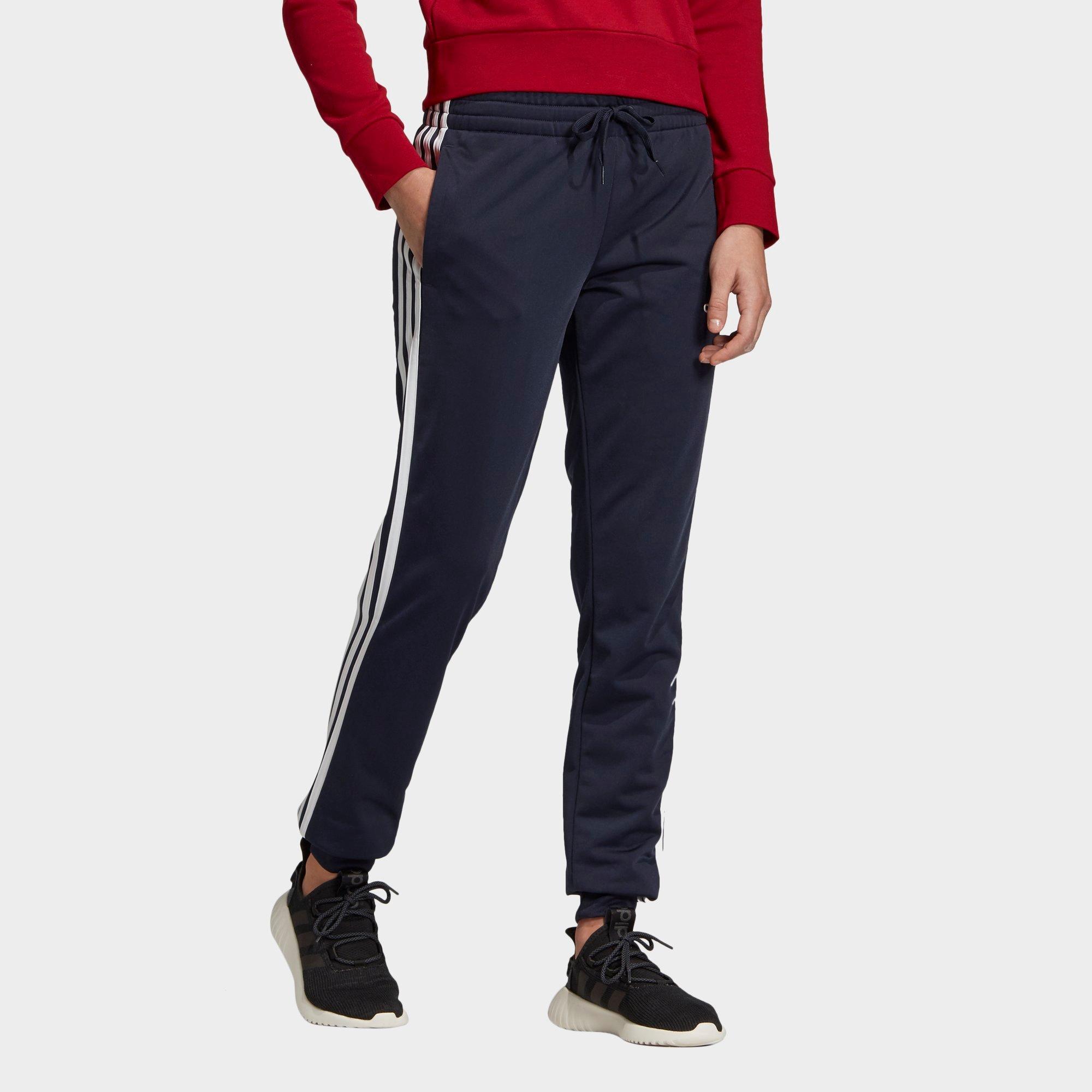 adidas three stripe poly closed hem pants ladies
