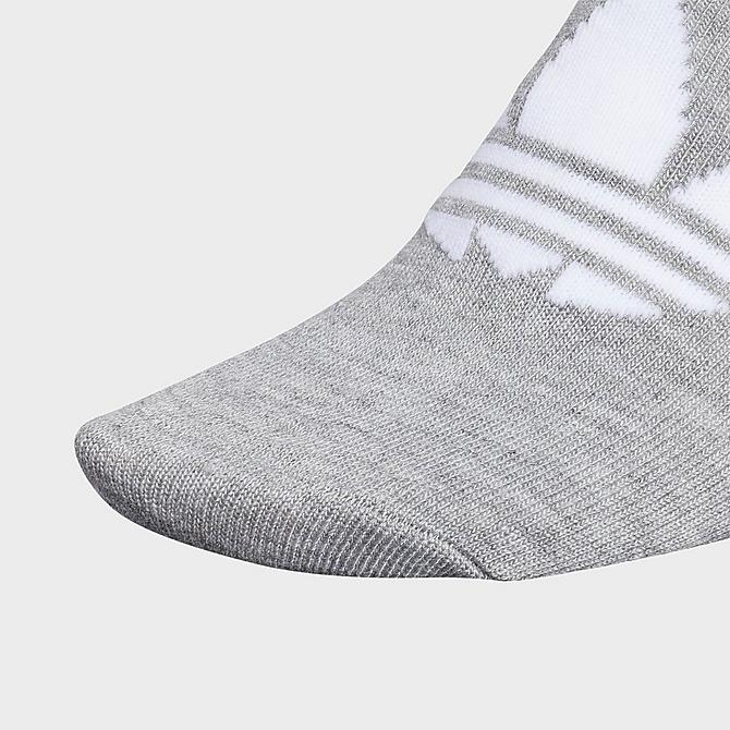 Back view of Women's adidas Originals 6-Pack No-Show Socks in Heather Grey/White/Black Click to zoom
