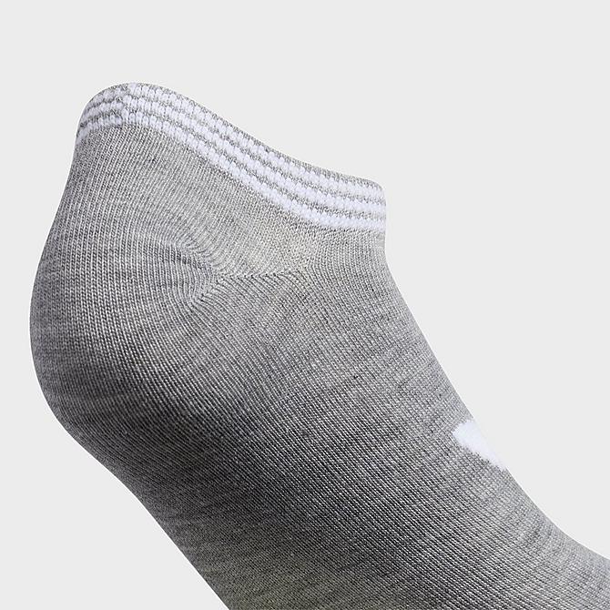 Alternate view of Women's adidas Originals 6-Pack No-Show Socks in Heather Grey/White/Black Click to zoom