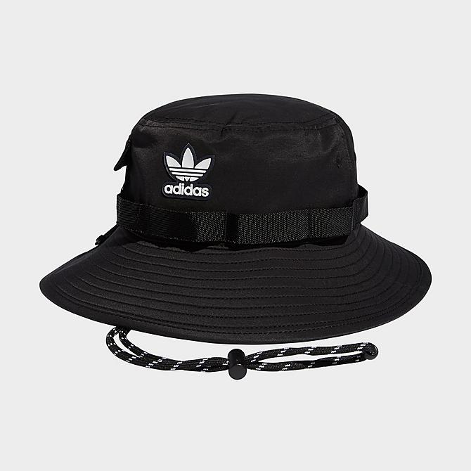 [angle] view of adidas Originals Utility Boonie Bucket Hat in Black Click to zoom