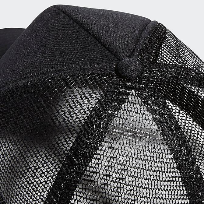 Bottom view of adidas Originals Dispatch Trucker Snapback Hat in Black Click to zoom