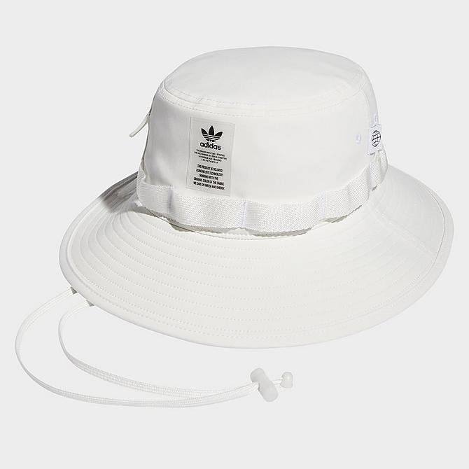 [angle] view of adidas Originals Non-Dyed Boonie Hat in White Click to zoom