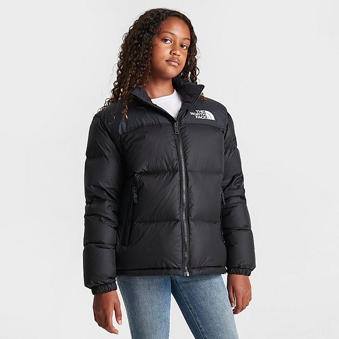 Back Left view of Kids' The North Face 1996 Retro Nuptse Jacket in Black Click to zoom