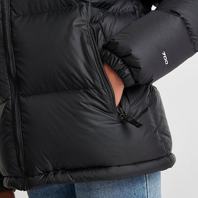 On Model 6 view of Kids' The North Face 1996 Retro Nuptse Jacket in Black Click to zoom