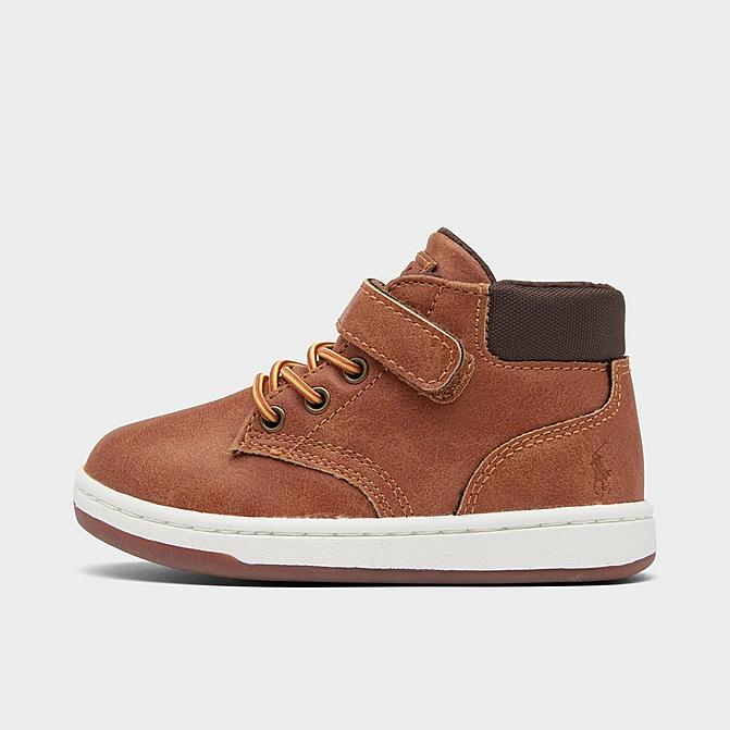 Right view of Boys' Toddler Polo Court Sneaker Boots in Brown Click to zoom