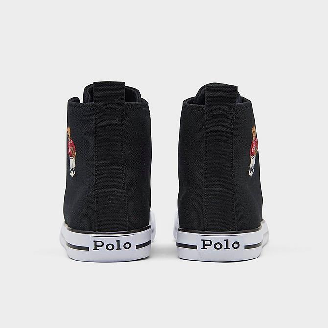 Left view of Boys' Little Kids' Polo Ralph Lauren Hamptyn Hi Bear High Top Casual Shoes in Black Click to zoom