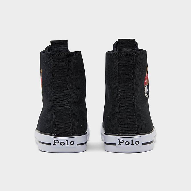 Left view of Boys' Big Kids' Polo Ralph Lauren Hamptyn Hi Bear High Top Casual Shoes in Black Click to zoom