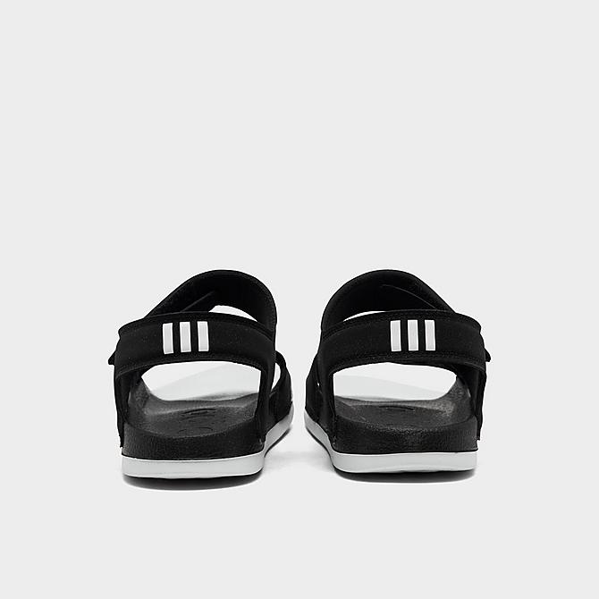 Left view of adidas Adilette Athletic Sandals (Men's Sizing) in Black/White/Black Click to zoom