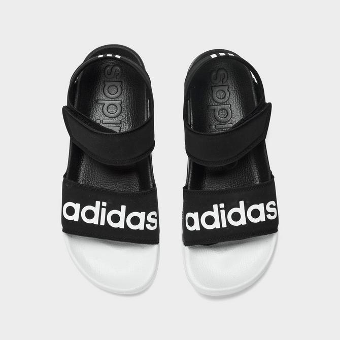 Adidas originals adilette sliders with wrap ankle in black hot sale