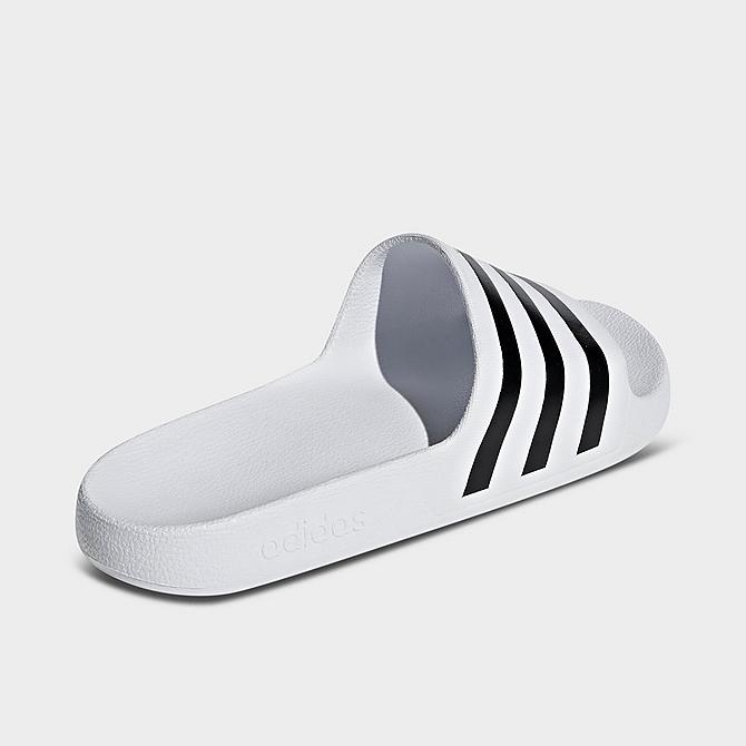 Left view of Men's adidas Adilette Aqua Slide Sandals in White/Black/White Click to zoom