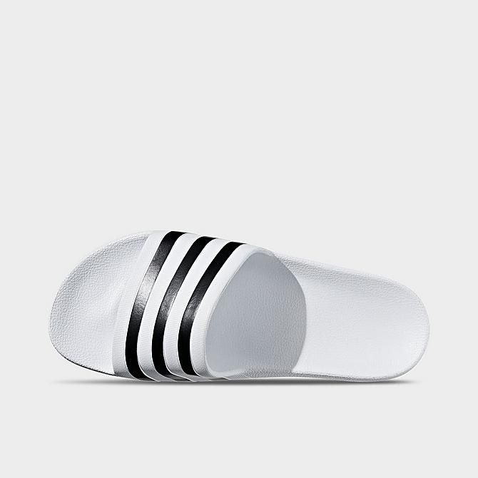Back view of Men's adidas Adilette Aqua Slide Sandals in White/Black/White Click to zoom