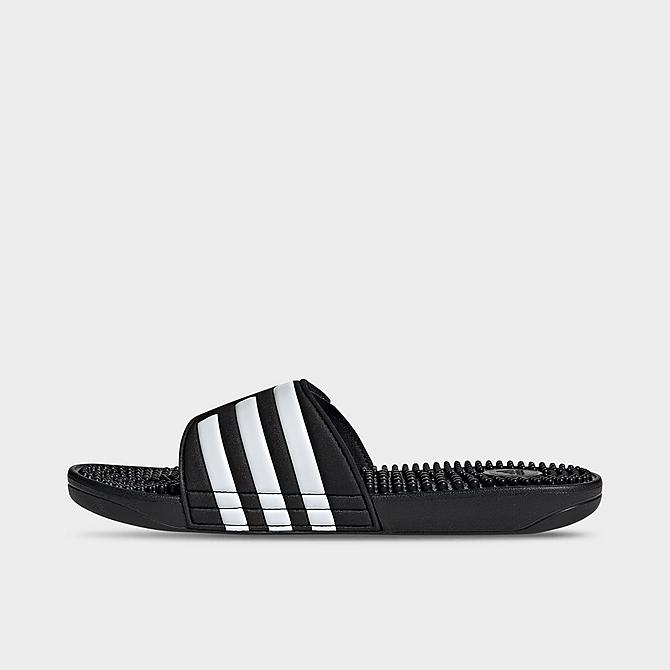 Front view of adidas Adissage Slide Sandals in Black/White/Black Click to zoom