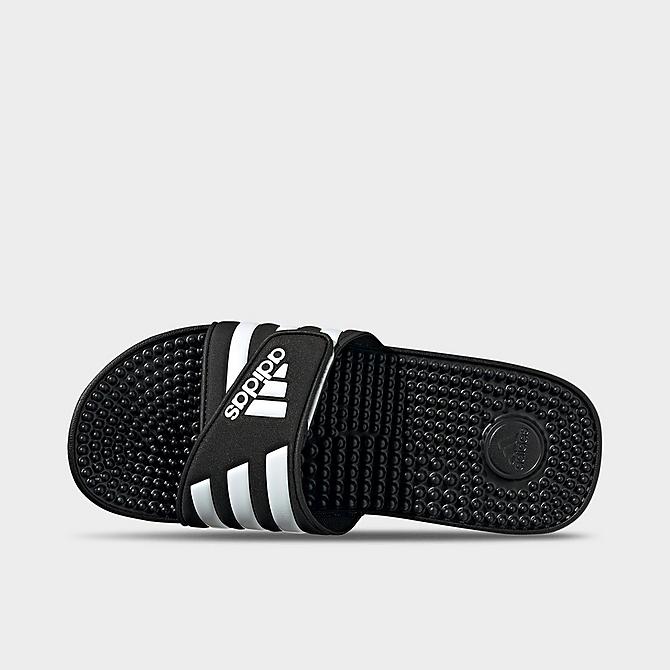 Back view of adidas Adissage Slide Sandals in Black/White/Black Click to zoom