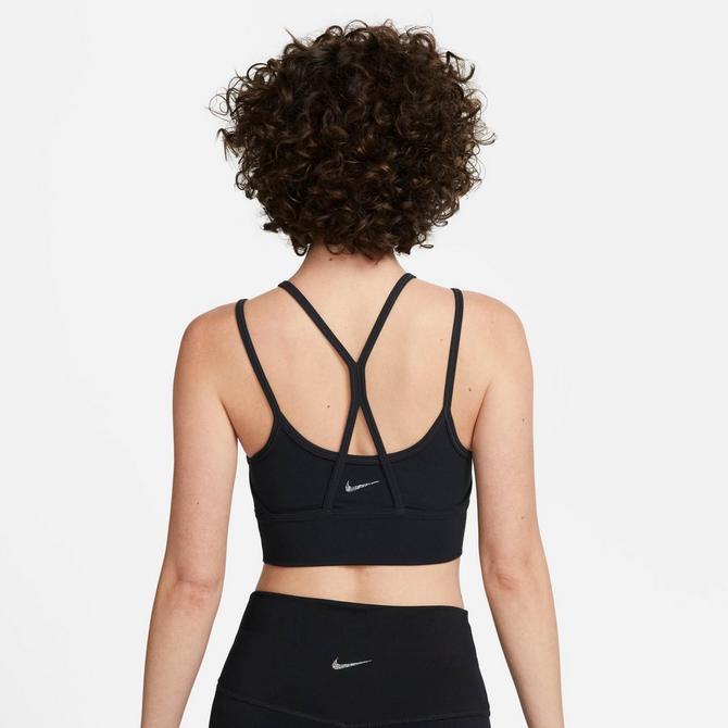 Nike Indy Strappy Light-Support Padded Ribbed Longline Sports Bra  'Black/White' - FB2159-010
