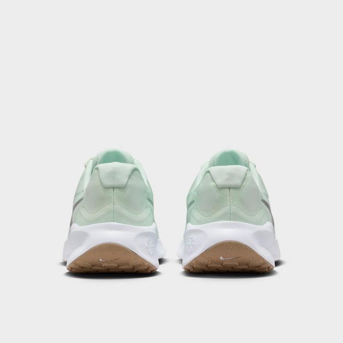 Back view of Women's Nike Revolution 7 Running Shoes in Barely Green/White/Platinum Tint/Metallic Silver Click to zoom