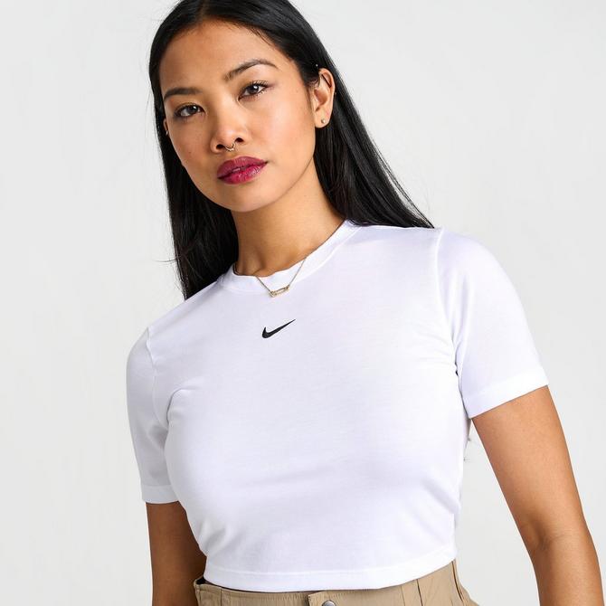 Nike Womens Sportswear Essential Ribbed Crop Top Khaki XL