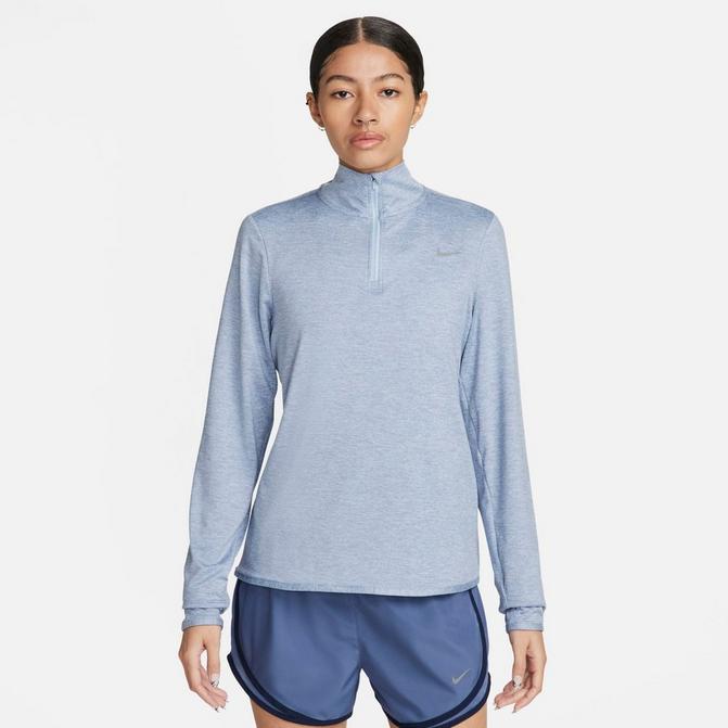 [angle] view of Women's Nike Swift Element Quarter-Zip Running Top in Light Armory Blue/Reflective Silver Click to zoom