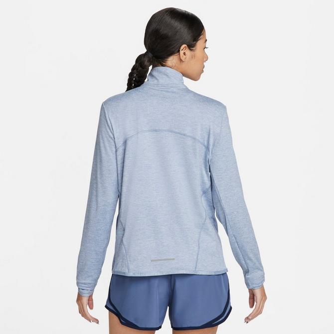 [angle] view of Women's Nike Swift Element Quarter-Zip Running Top in Light Armory Blue/Reflective Silver Click to zoom